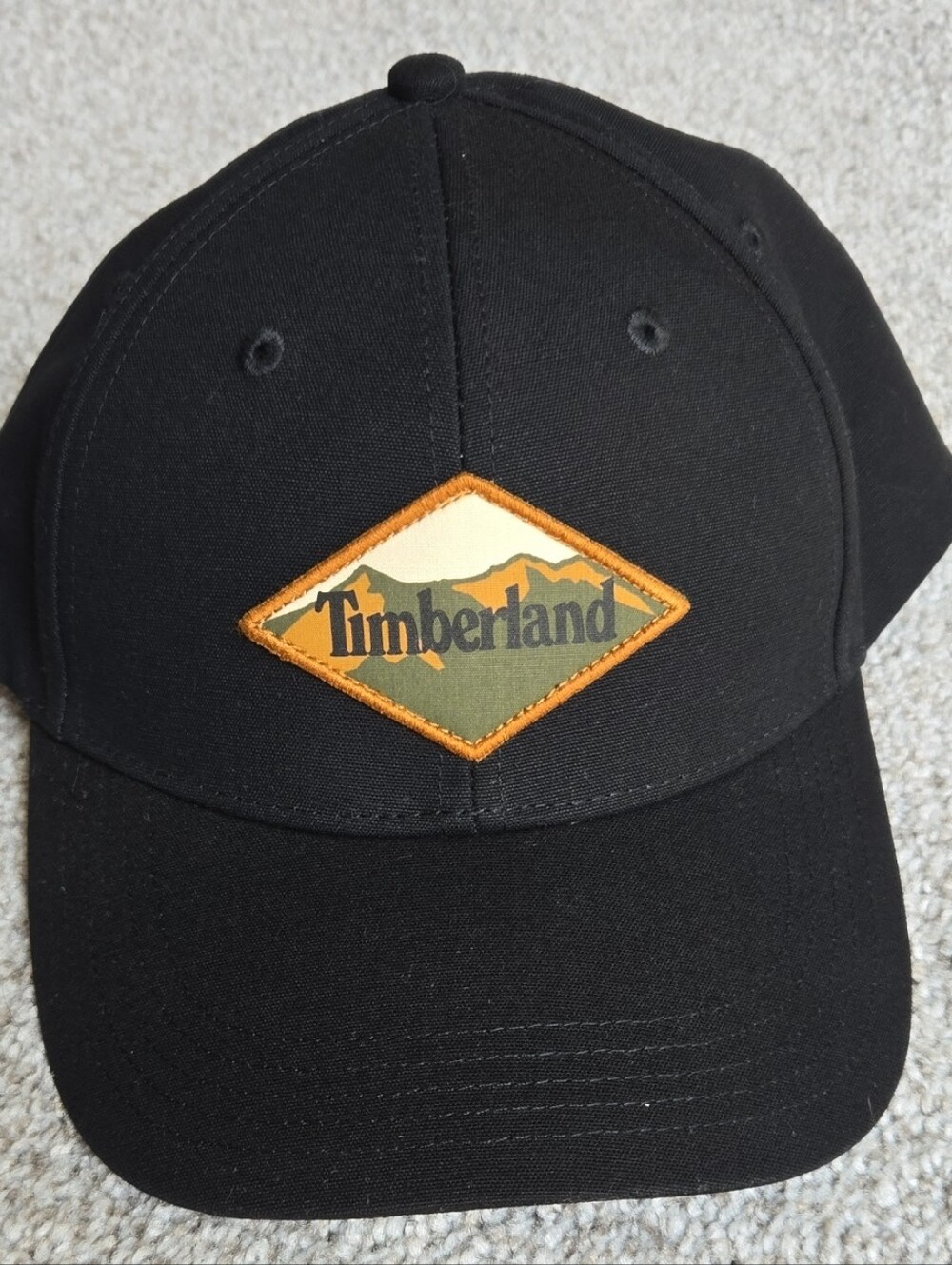 Timberland Black Cap with Orange and Green Patch